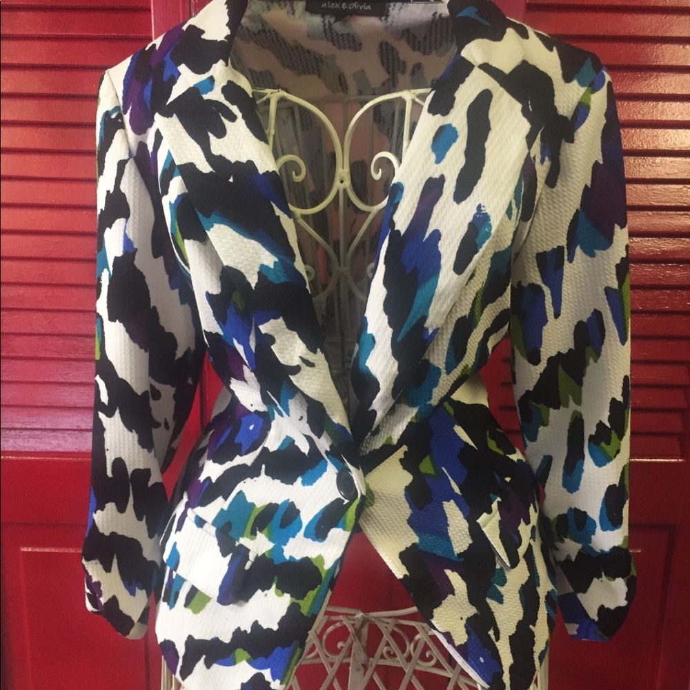 Zara Multicolor Abstract Blazer